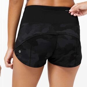 lululemon athletica Women's Black Camo Athletic Shorts